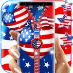 Logo of USA flag zipper lock screen android Application 